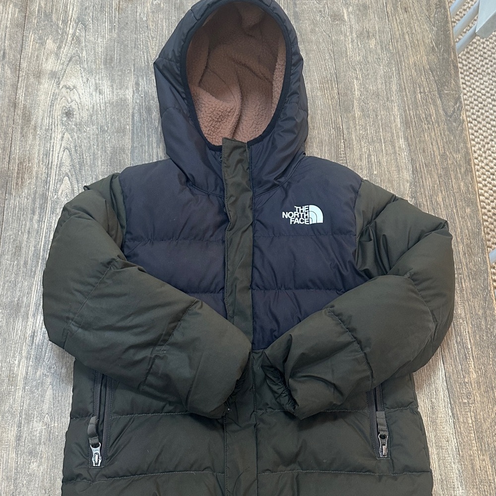 The North Face Black and Dark Green Hooded Jacket